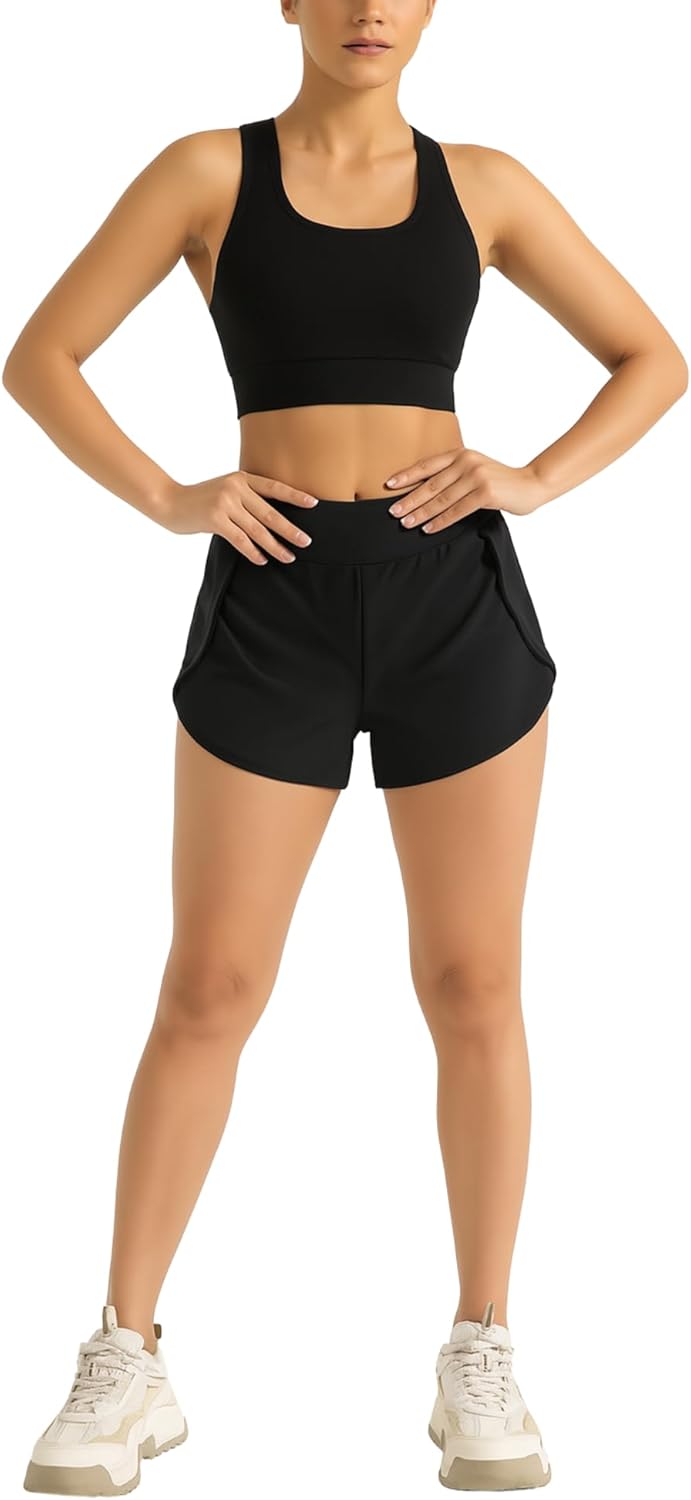 Women's High Waist Seamless Yoga Shorts - Breathable, Recycled Fabric, Sweat-Wicking, Eco-Friendly Gym & Running Shorts-2
