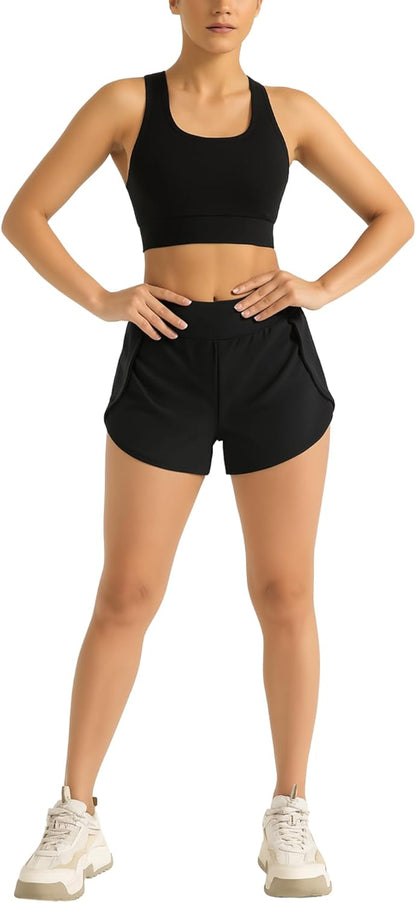 Women's High Waist Seamless Yoga Shorts - Breathable, Recycled Fabric, Sweat-Wicking, Eco-Friendly Gym & Running Shorts-2