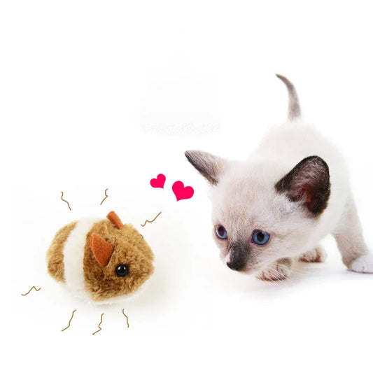 Interactive Plush Mouse Toy for Cats-1