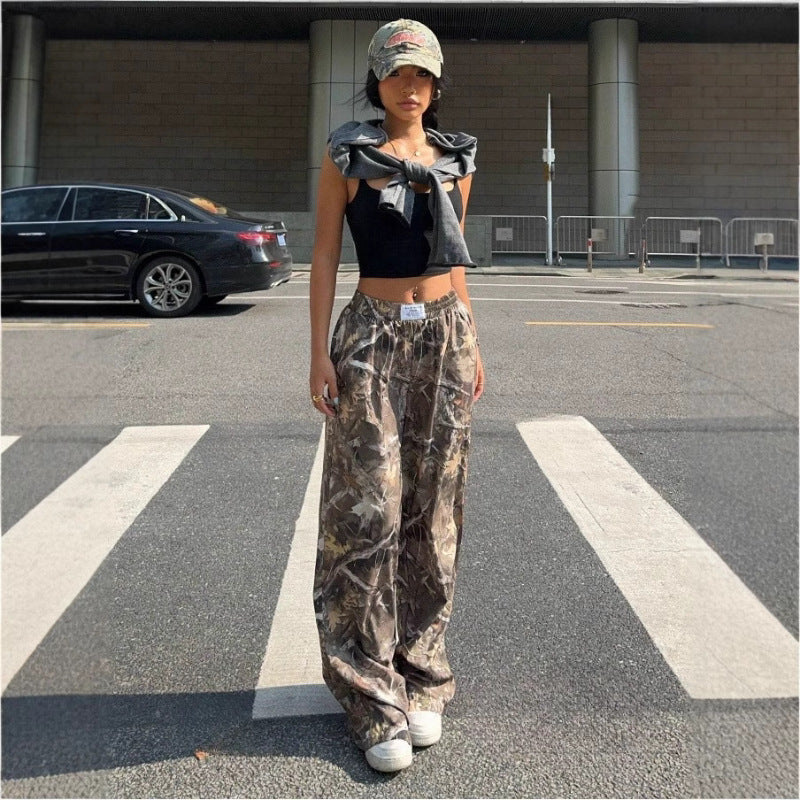 Spice Girls Women&#039;s New High Waist Wide Leg Pants Loose Slim Spice Girls Casual Pants Amazon