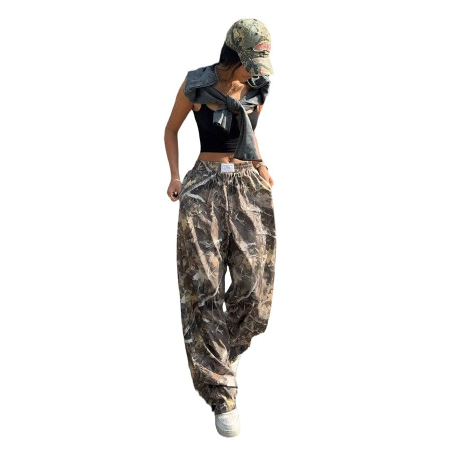 Spice Girls Women&#039;s New High Waist Wide Leg Pants Loose Slim Spice Girls Casual Pants Amazon