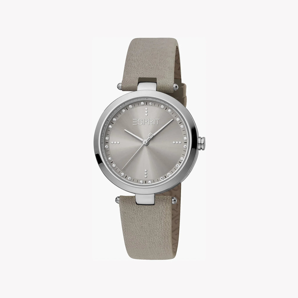Esprit Women's Grey Leather Watch, Stainless Steel | ES1L123M0045-0
